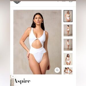Aspire Women's White Cutout One-Piece Swimsuit